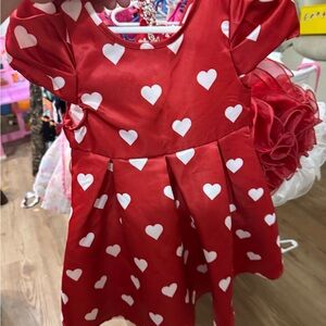 Red Dress with White Heart Pattern